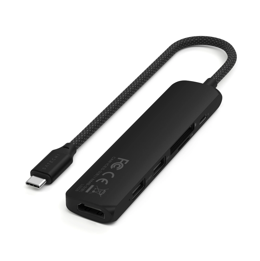 Satechi 6-in-1 USB-C Slim Multiport Adapter x1 USB-C PD / x2 USB-A / HDMI 4K / Micro/SD Card Reader