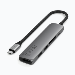 Satechi 6-in-1 USB-C Slim Multiport Adapter x1 USB-C PD / x2 USB-A / HDMI 4K / Micro/SD Card Reader